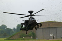 British Army Apache AH1 taking off