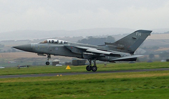 UK Royal Air Force Tornado F 3 taking off from RAF Station Leuchars