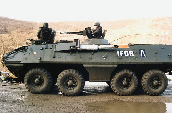 The OT-64 wheeled amphibious personnel carrier is a combat and transport vehicle used with mechanised, communications and other specialised units.