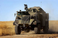 Saxon Four wheeled armoured personnel carrier