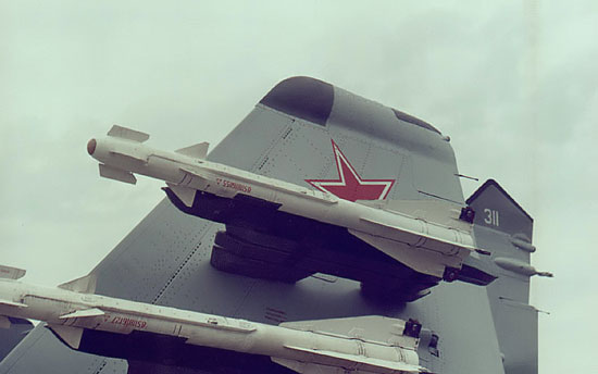 The Molniya (now Vympel) R-60 (NATO reporting name AA-8 'Aphid') is a lightweight air-to-air missile designed for use by Soviet fighter aircraft