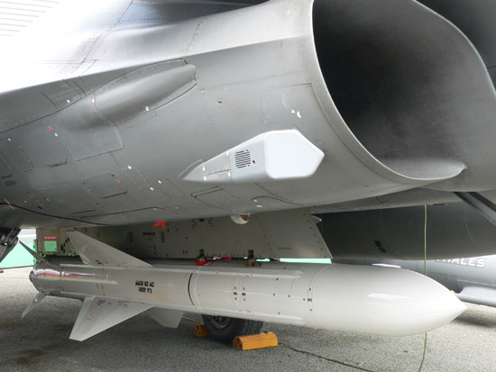 Exocet AM-39 anti-ship missile (from MBDA) under a Dassault Rafale