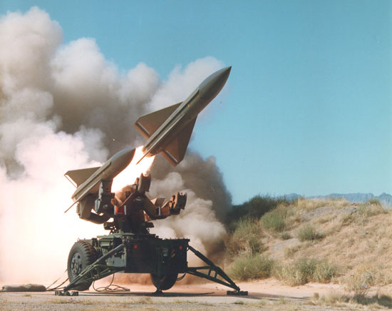Launch of a Greek I-HAWK surface-to-air missile
